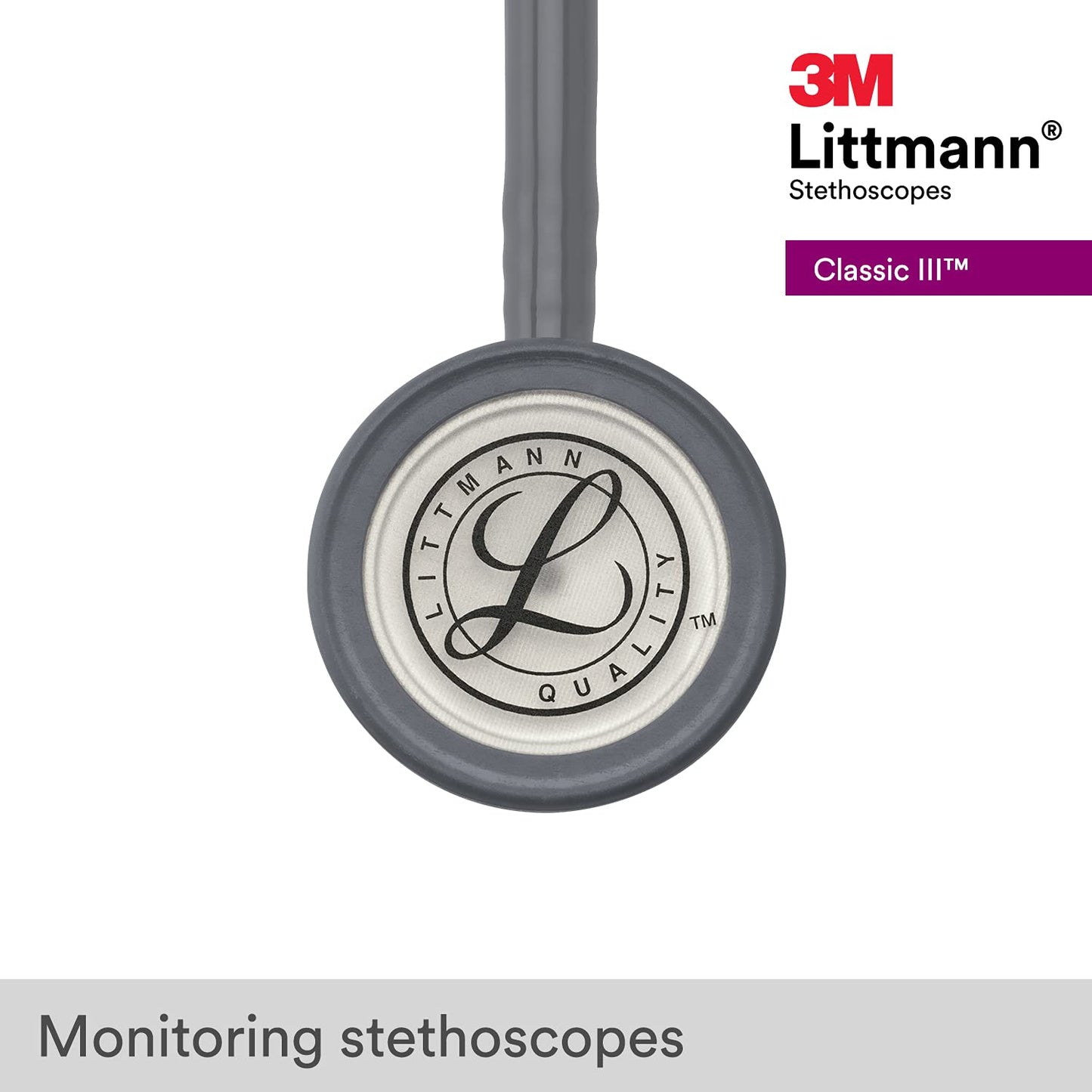 3M™ Littmann® Classic III™ Monitoring Stethoscope, Gray Tube, 27 in, 5621