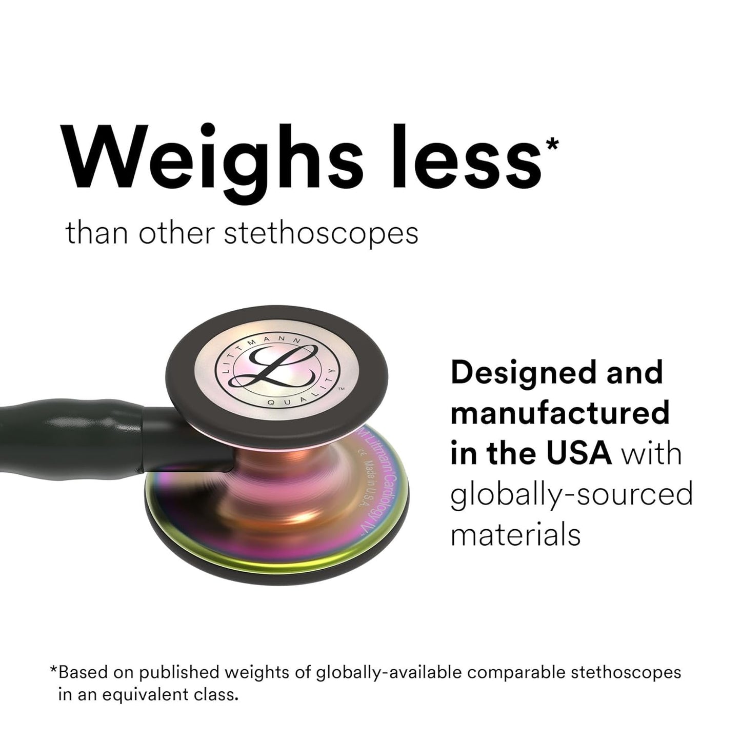 3M™ Littmann® Cardiology IV™ Stethoscope, Champagne-Finish Chestpiece, Black Tube, 27 inch, 6179