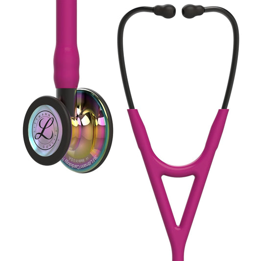 3M™ Littmann® Cardiology IV™ Diagnostic Stethoscope, High Polish Rainbow-Finish Chestpiece, Raspberry Tube,  Smoke Stem and Smoke Headset, 27 inch, 6241