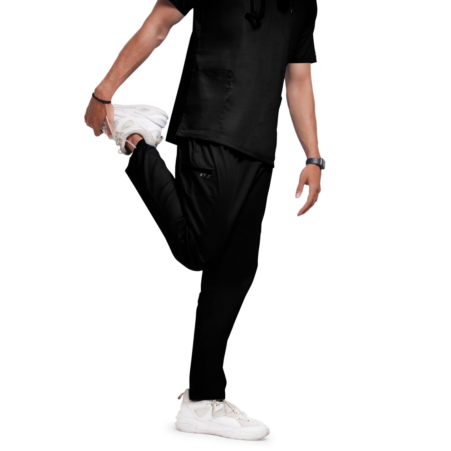 Scrubstory LivFresh Mens Scrub Bottom, Audere Classic Fit-Black