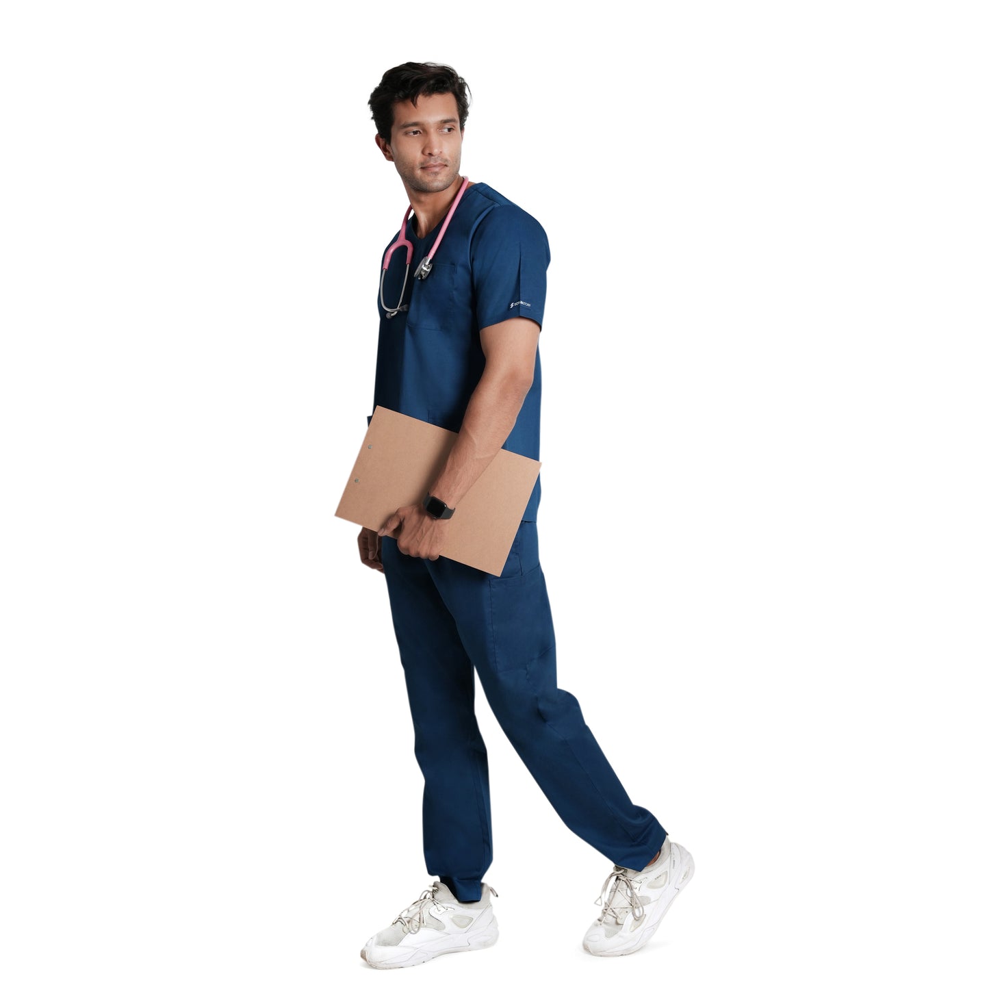Scrubstory LivFresh Mens Scrub Top, Audere Classic Fit-Air Blue