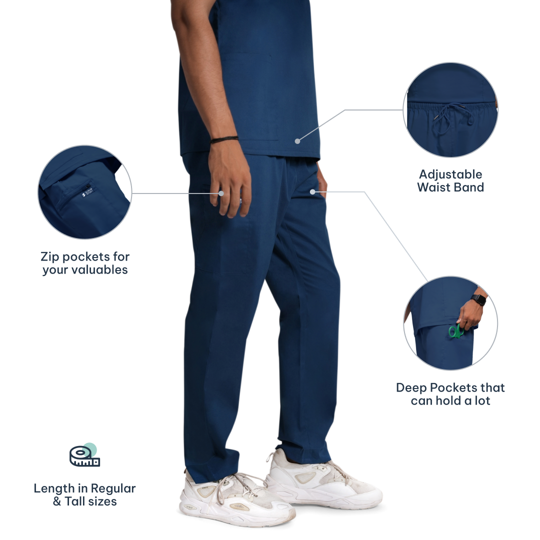 Scrubstory LivFresh Mens Scrub Bottom Audere Classic Fit-Air Blue